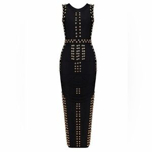 Elegant Black Studded Dress